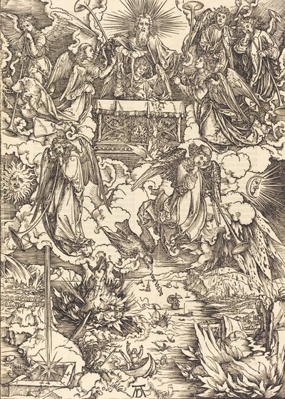 Siedmiu Aniołów z Trąbami, 1498. autorstwa Albrecht Dürer