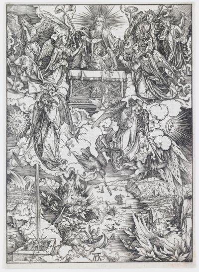 Siedem trąb z „Apokalipsy” autorstwa Albrecht Dürer