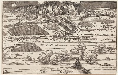 Oblężenie twierdzy (tylko prawa strona, z 2 bloków) autorstwa Albrecht Dürer