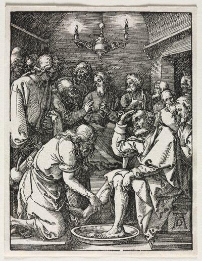 Mała pasja: Chrystus myje stopy św. Piotra. autorstwa Albrecht Dürer