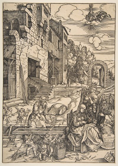 Pobyt Świętej Rodziny w Egipcie, z Życia Dziewicy, po 1511 r. autorstwa Albrecht Dürer