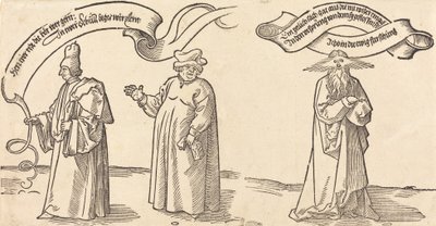 Nauczyciel, duchowny i Opatrzność, prawdopodobnie 1526. autorstwa Albrecht Dürer