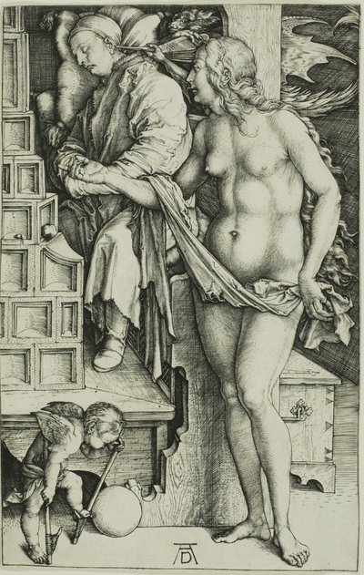 Kuszenie próżniaka (Sen Doktora) autorstwa Albrecht Dürer
