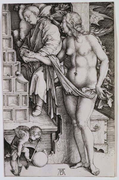Kuszenie próżniaka autorstwa Albrecht Dürer