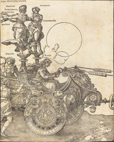 Rydwan triumfalny Maksymiliana I (Wielki Wagon Triumfalny) [tablica 2 z 8] autorstwa Albrecht Dürer
