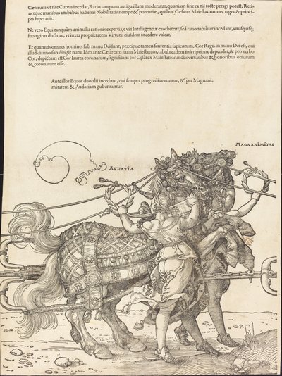 Rydwan triumfalny Maksymiliana I (Wielki Wagon Triumfalny) [tablica 7 z 8] autorstwa Albrecht Dürer