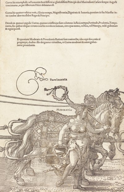 Rydwan triumfalny Maksymiliana I Wielki Wagon Triumfalny [tablica 3 z 8], wyd. łac. 1523.. autorstwa Albrecht Dürer