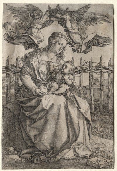 Dziewica ukoronowana przez dwa anioły autorstwa Albrecht Dürer