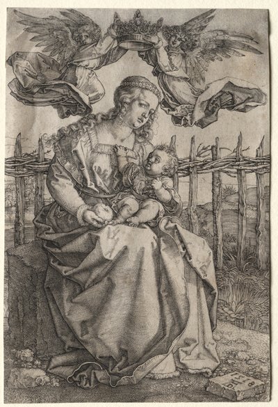 Dziewica ukoronowana przez dwa anioły, 1518. autorstwa Albrecht Dürer