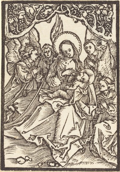 Dziewica karmiąca Dzieciątko Jezus z czterema aniołami autorstwa Albrecht Dürer