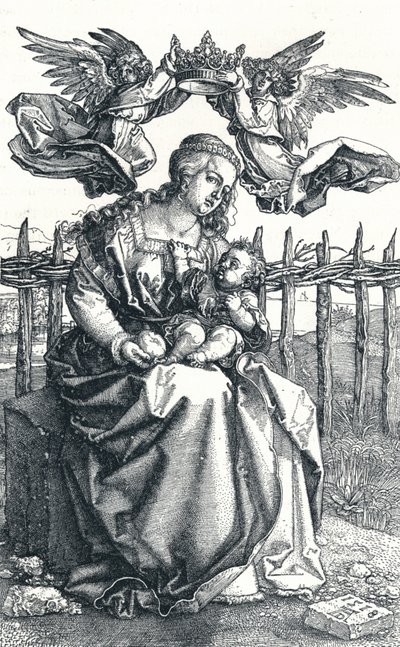 Dziewica z Dzieciątkiem ukoronowana przez dwa Anioły, 1518, 1906 autorstwa Albrecht Dürer