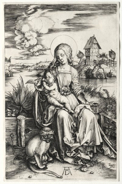 Dziewica z Dzieciątkiem z Małpą, ok. 1930 r. 1498. autorstwa Albrecht Dürer