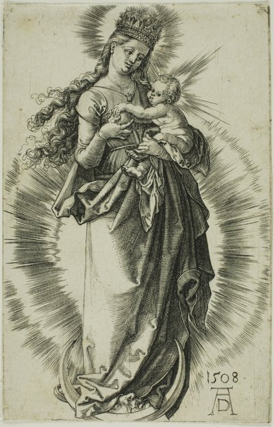 Dziewica na półksiężycu z koroną gwiazd autorstwa Albrecht Dürer