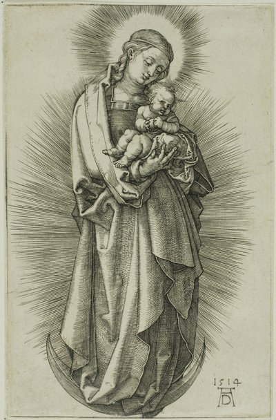 Dziewica na półksiężycu z diademem autorstwa Albrecht Dürer