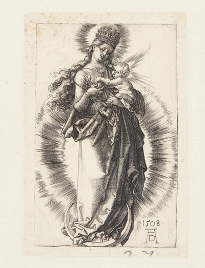 Dziewica na półksiężycu z koroną z gwiazd autorstwa Albrecht Dürer