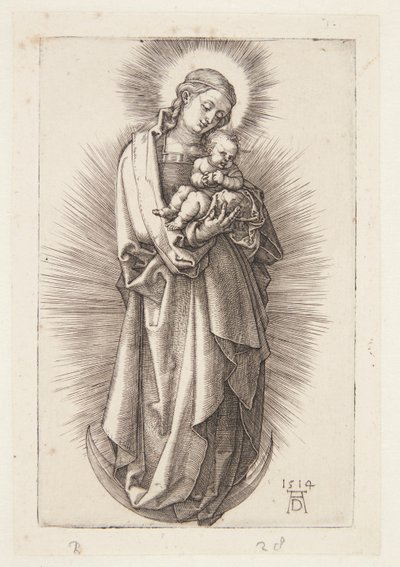 Dziewica na półksiężycu z diademem autorstwa Albrecht Dürer