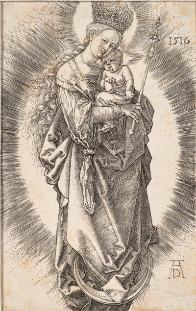 Dziewica z koroną z gwiazd i berłem, 1516. autorstwa Albrecht Dürer