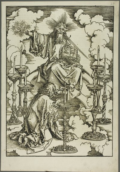Wizja siedmiu świeczników z Apokalipsy autorstwa Albrecht Dürer