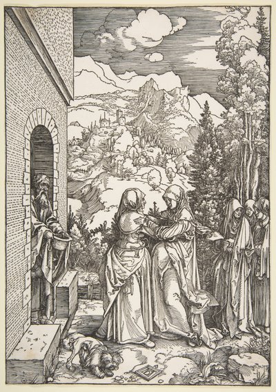 Nawiedzenie, z cyklu „Życie Marii Panny” autorstwa Albrecht Dürer