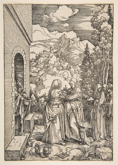 Nawiedzenie, z Życia Dziewicy, 1503-4. autorstwa Albrecht Dürer