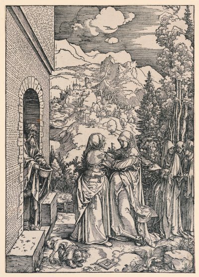 Nawiedzenie, z cyklu Życie Dziewicy autorstwa Albrecht Dürer