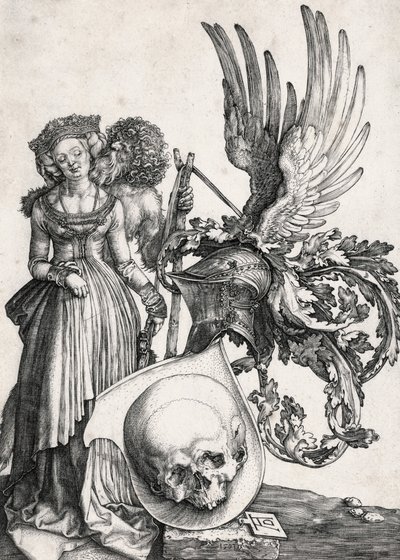 Herb z czaszką, 1503. autorstwa Albrecht Dürer
