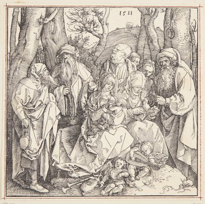 Święte pokrewieństwo z aniołami! autorstwa Albrecht Dürer