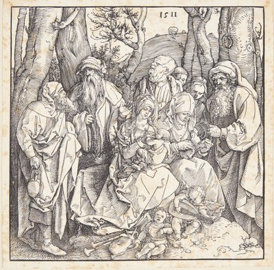 Święte pokrewieństwo z aniołami! autorstwa Albrecht Dürer