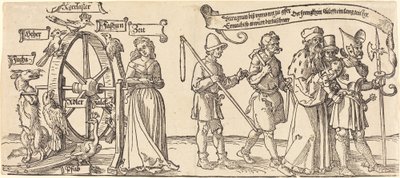 Czas i lis obracający kołem fortuny z ludźmi wszystkich rang na prawo autorstwa Albrecht Dürer