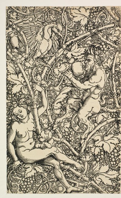 Dwa wzory na gobelin z satyrrodziną autorstwa Albrecht Dürer