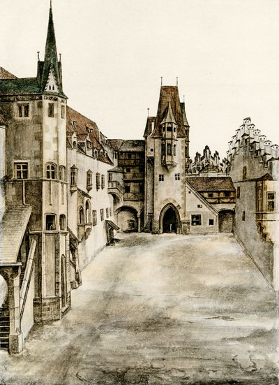 Widok na dziedziniec zamkowy autorstwa Albrecht Dürer