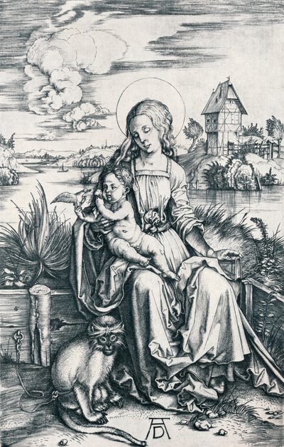 Dziewica i dziecko z małpą, 1506 1906 autorstwa Albrecht Dürer