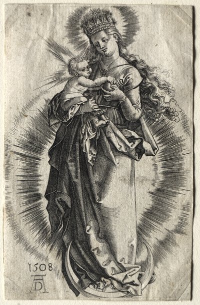 Dziewica na półksiężycu z gwiaździstą koroną autorstwa Albrecht Dürer