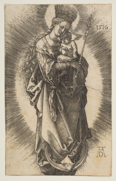 Matka Boska na półksiężycu z berłem i gwiaździstą koroną autorstwa Albrecht Dürer