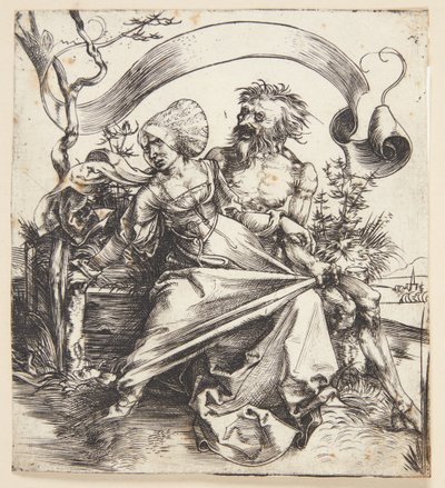 Młoda kobieta zaatakowana przez śmierć autorstwa Albrecht Dürer