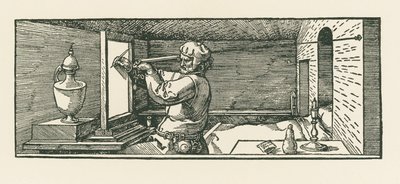 Mężczyzna rysujący puszkę autorstwa Albrecht Dürer or Duerer