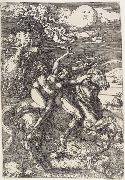 Porwanie na jednorożcu autorstwa Albrecht Dürer