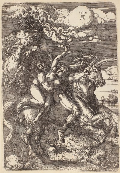 Porwanie na jednorożcu autorstwa Albrecht Dürer