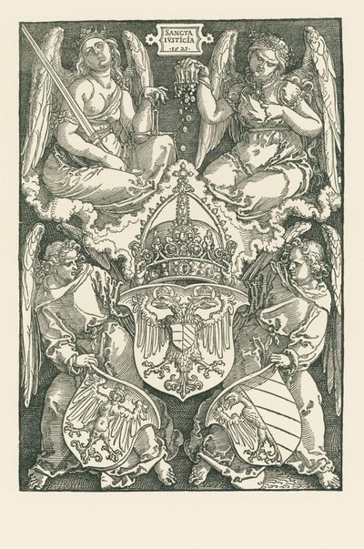 Alegoria z herbem Cesarstwa i miasta Norymbergi autorstwa Albrecht Dürer or Duerer
