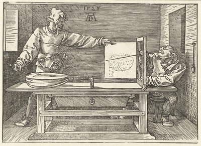 Artysta rysujący lutnię autorstwa Albrecht Dürer or Duerer