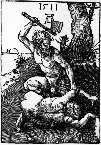 Kain zabijający Abla autorstwa Albrecht Dürer or Duerer
