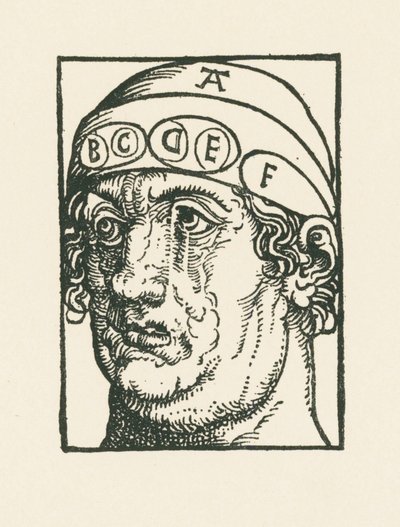 Caput pysicum - głowa do celów badania frenologii autorstwa Albrecht Dürer or Duerer