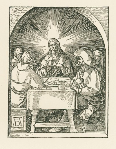 Chrystus i uczniowie w Emaus, ok. 1510 (drzeworyt) autorstwa Albrecht Dürer or Duerer