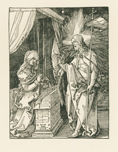 Chrystus ukazujący się Matce, ok. 1510 (drzeworyt) autorstwa Albrecht Dürer or Duerer