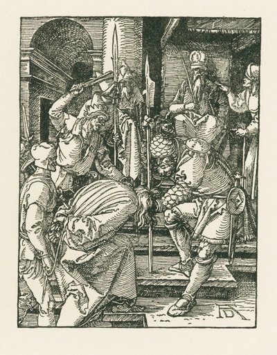 Chrystus przed Annaszem, ok. 1508-09 (drzeworyt) autorstwa Albrecht Dürer or Duerer
