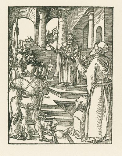 Chrystus przed Piłatem, ok. 1508-09 (drzeworyt) autorstwa Albrecht Dürer or Duerer