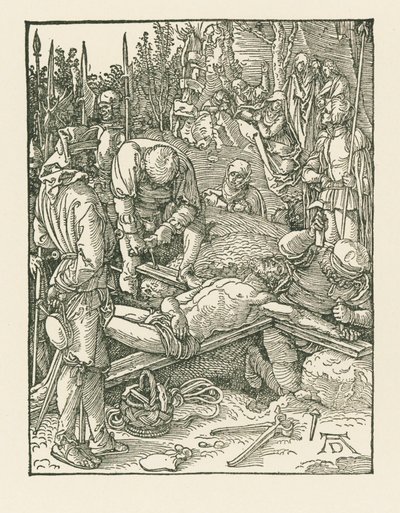 Chrystus przybity do krzyża, ok. 1509 (drzeworyt) autorstwa Albrecht Dürer or Duerer