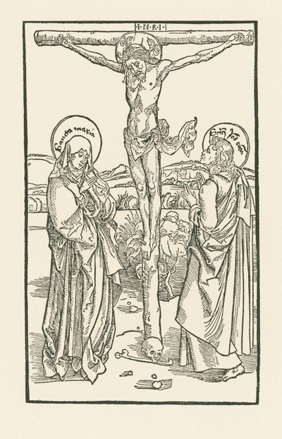 Chrystus na krzyżu z Maryją Dziewicą i świętym Janem autorstwa Albrecht Dürer or Duerer
