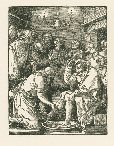 Chrystus umywający nogi Piotrowi, ok. 1508-08 (drzeworyt) autorstwa Albrecht Dürer or Duerer