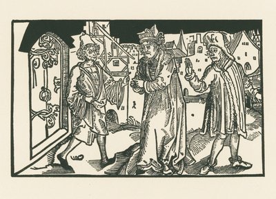 Davus, Simo i Chremes, ok. 1492-93 (drzeworyt) autorstwa Albrecht Dürer or Duerer